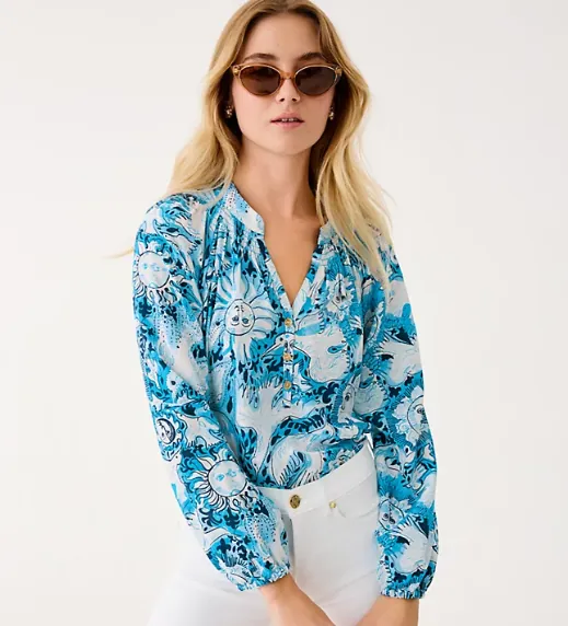 Ocean Toned Silk Blouse